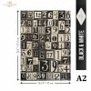 seria Black & White - Czarny & Biały, geometyczne czarno-białe wzory, cyfry, litery*  Mulberry Decoupage Paper FPA2016 Black & White Series - Black & White, geometric black and white patterns, numbers, letters* Papel para decoupage Mulberr